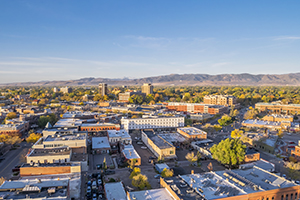 Fort Collins city drone shot